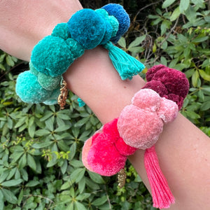 Pompom Bracelet - pink